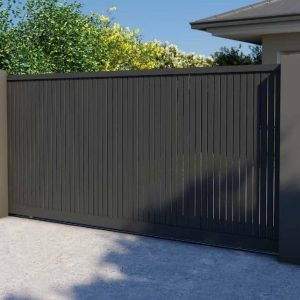 Vertical aluminium slat sliding gate